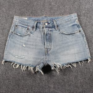 Levi’s Premium 501 Button-Fly Cutoff Denim Shorts Women’s 30 Light Wash